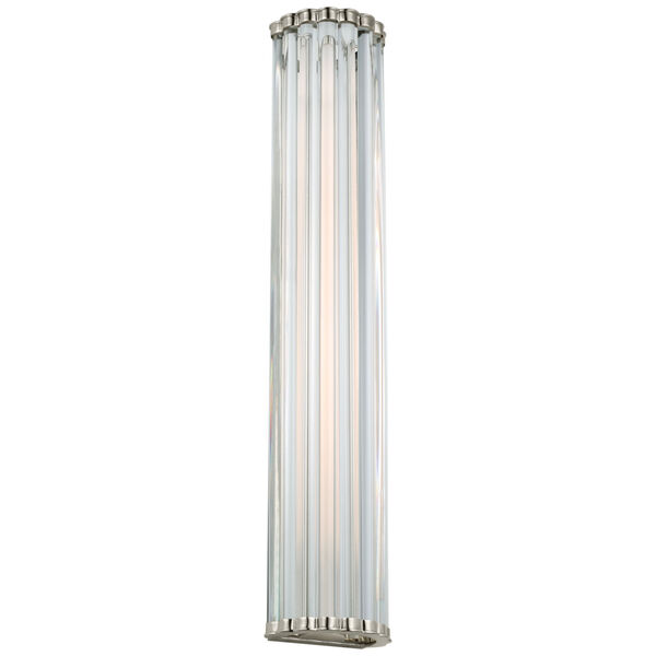 Kean 28-Inch Sconce in Polished Nickel with Clear Glass Rods by Chapman  and  Myers, image 1