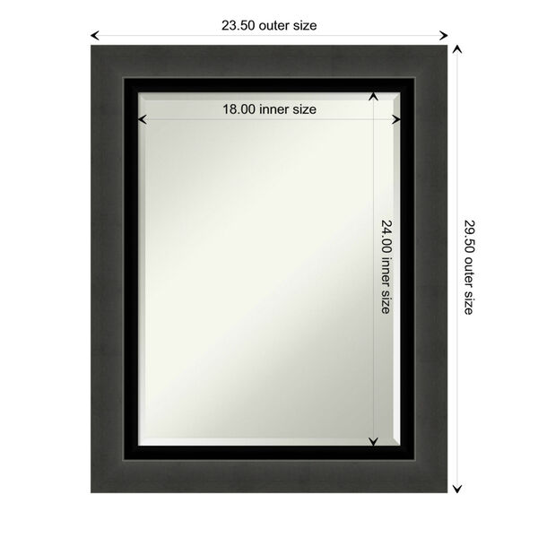 Tuxedo Black 24W X 30H-Inch Bathroom Vanity Wall Mirror, image 6
