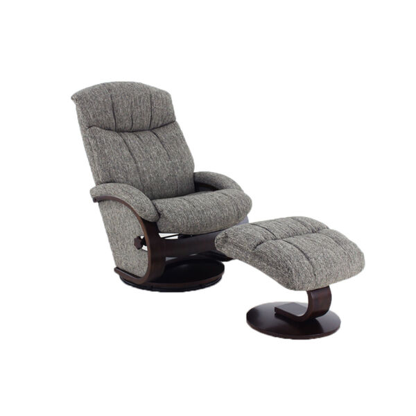 Selby Alpine Black Gray Graphite Fabric Manual Recliner with Ottoman, image 2