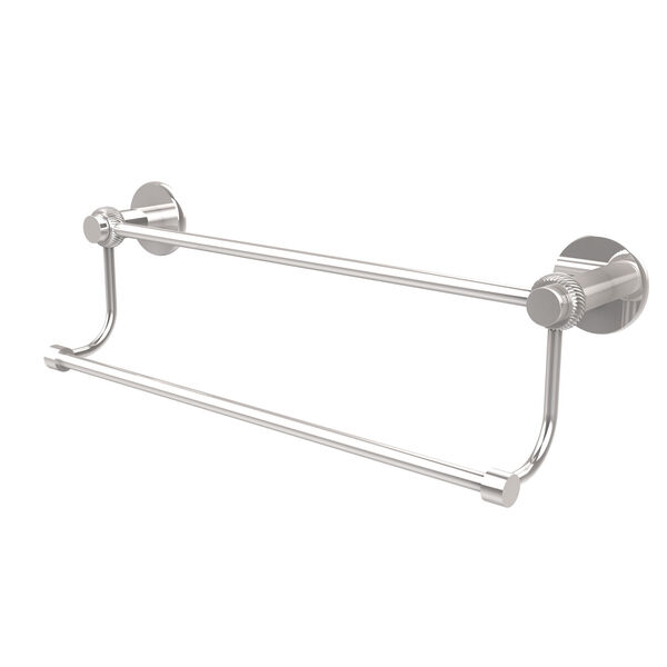 Mercury Collection 36 Inch Double Towel Bar with Twist Accents, Polished Chrome, image 1