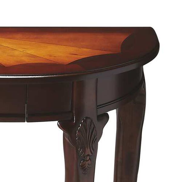 Kimball Cherry Demilune Wood Console Table, image 5