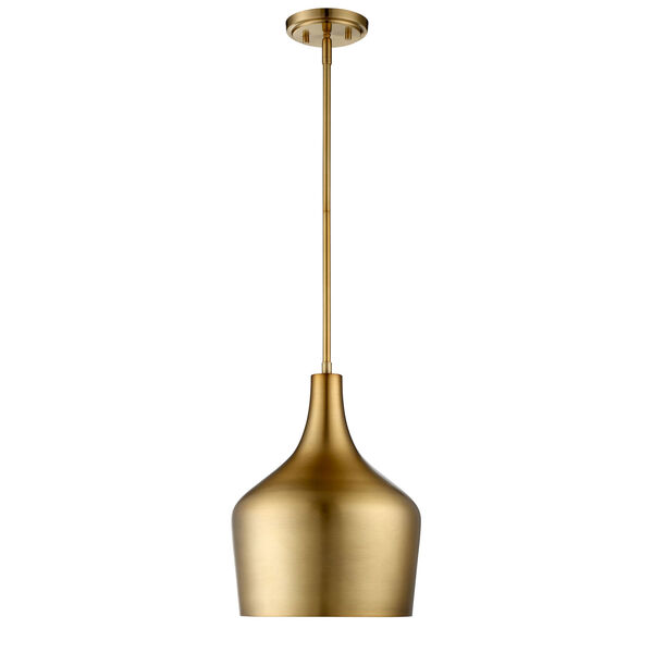 Uptown Natural Brass One-Light Pendant, image 1
