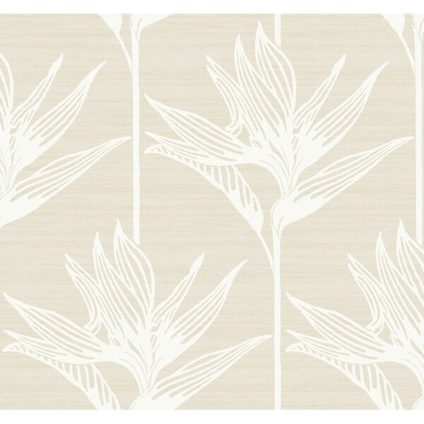 Tropics White Bird of Paradise Pre Pasted Wallpaper, image 2