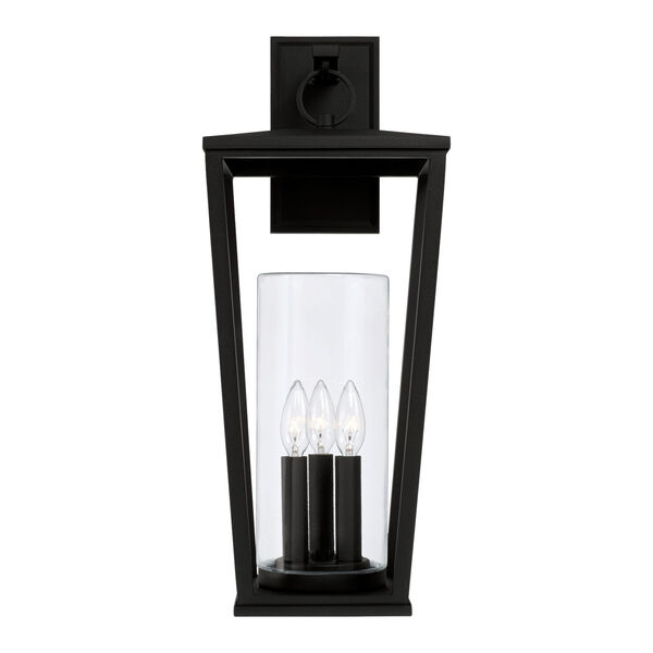 Elliott Black Three-Light Outdoor Wall Mounted with Clear Glass, image 6
