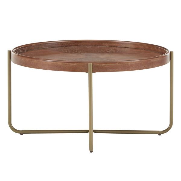 Adam Gold and Wood Coffee Table, image 3