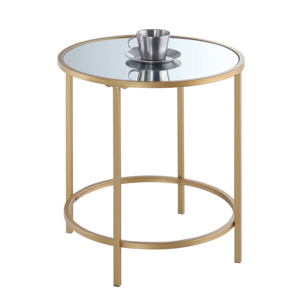 Gold Coast Gold Mirrored Round End Table, image 2