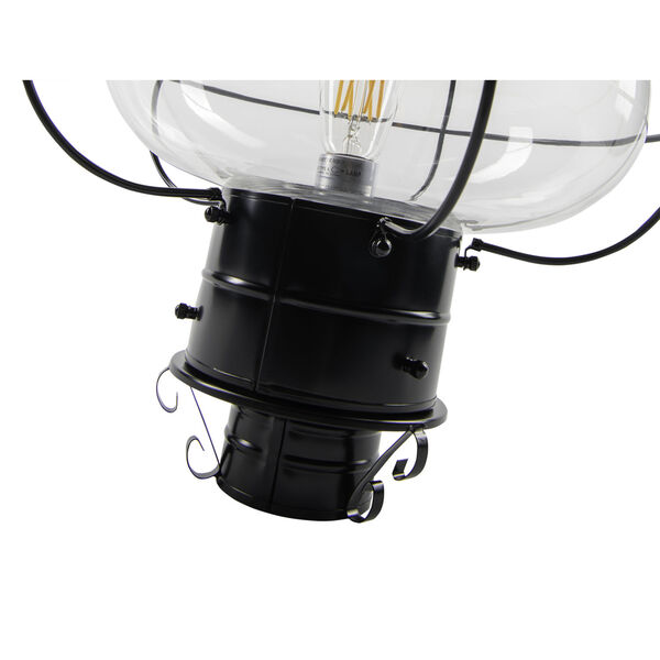 Classic Onion Black Single Light Outdoor Large Post Mount w/Clear Glass, image 4