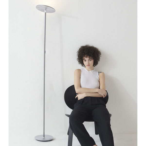 Sky Flux Silver Integrated LED Floor Lamp, image 2