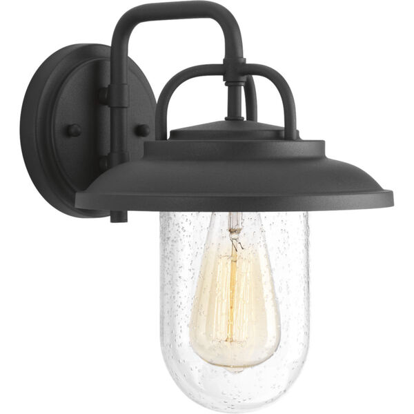 P560049-031: Beaufort Black One-Light Outdoor Wall Mount with Clear Seeded Glass, image 1
