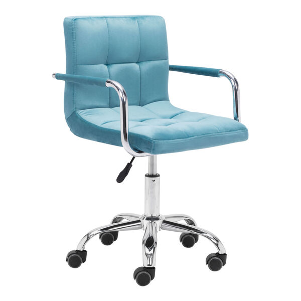 Kerry Blue and Silver Office Chair, image 1