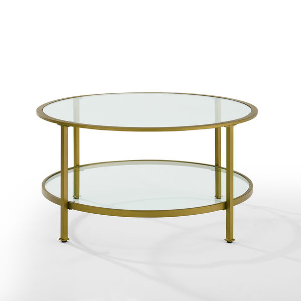 Aimee Gold Metal and Glass Coffee Table, image 2