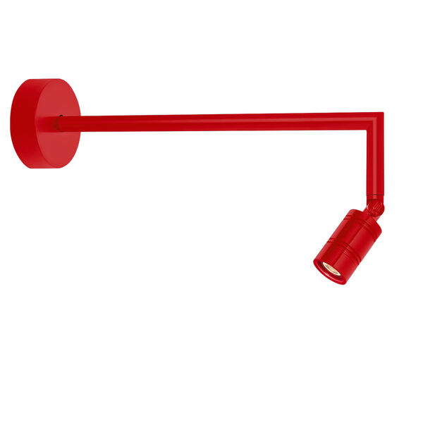 Bullet Head Red LED Outdoor Miter Arm Wall Sconce, image 1