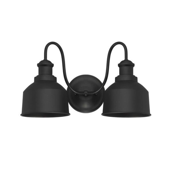 Lex Matte Black Two-Light Outdoor Wall Sconce, image 2