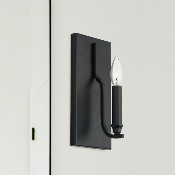 HomePlace Reeves Matte Black Sconce - (Open Box), image 2