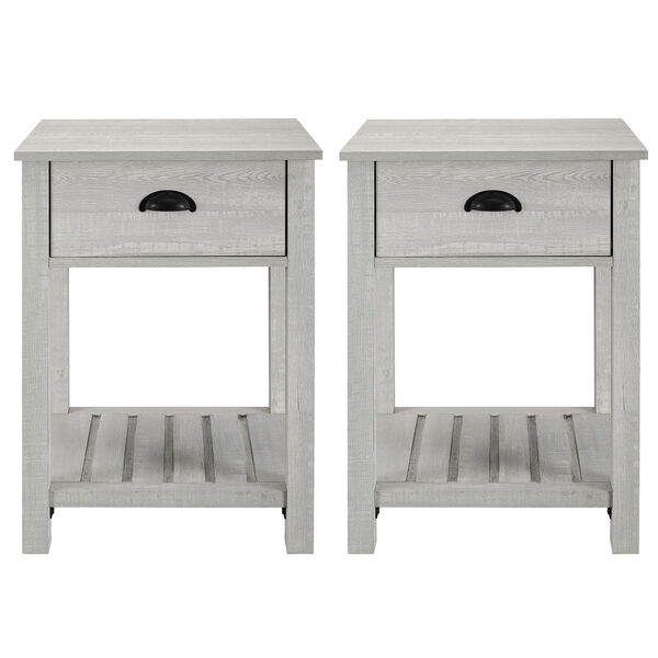 Stone Gray Single Drawer Side Table, Set of Two, image 4