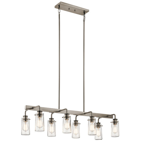 Braelyn Classic Pewter Eight-Light Linear Pendant, image 1