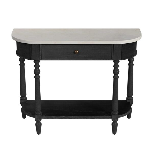 Danielle Washed Black Marble 40-Inch One--Drawer Console Table, image 2