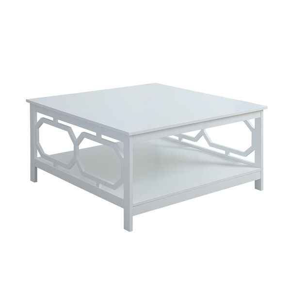Omega Square 36-Inch White Coffee Table, image 2