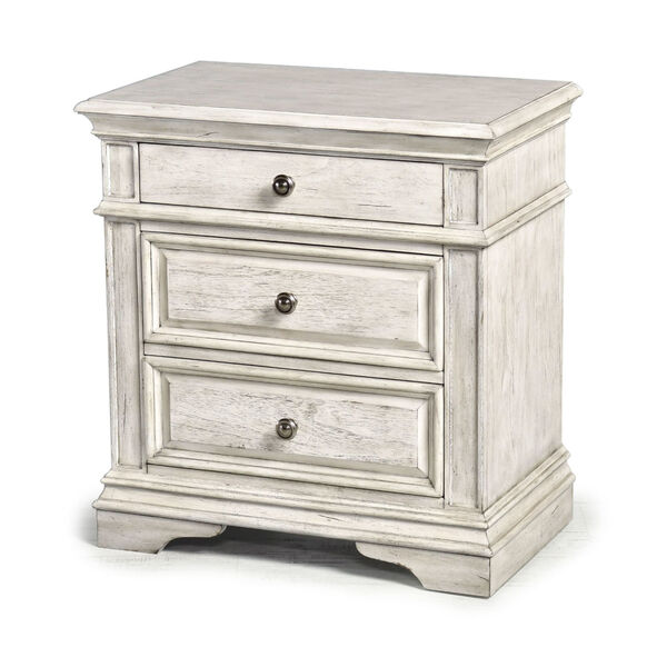 Highland Park Distressed Rustic Ivory Nightstand, image 2