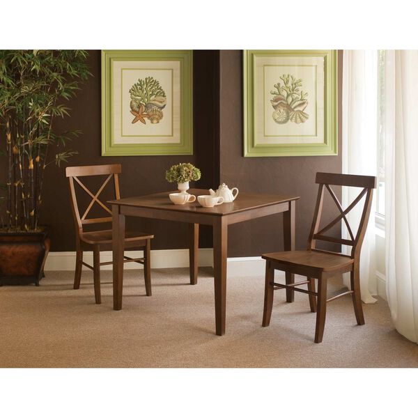 Espresso Dining Table with Side Chairs, 3-Piece, image 1