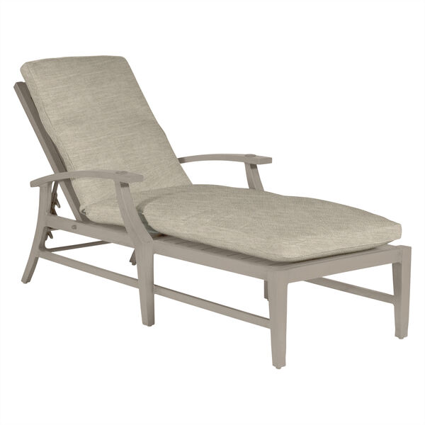 Croquet Aluminum Oyster Chaise Lounge with Linen Dove Cushion, image 1
