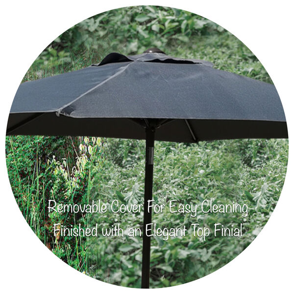 Black Nine-Feet Outdoor Umbrella, image 2