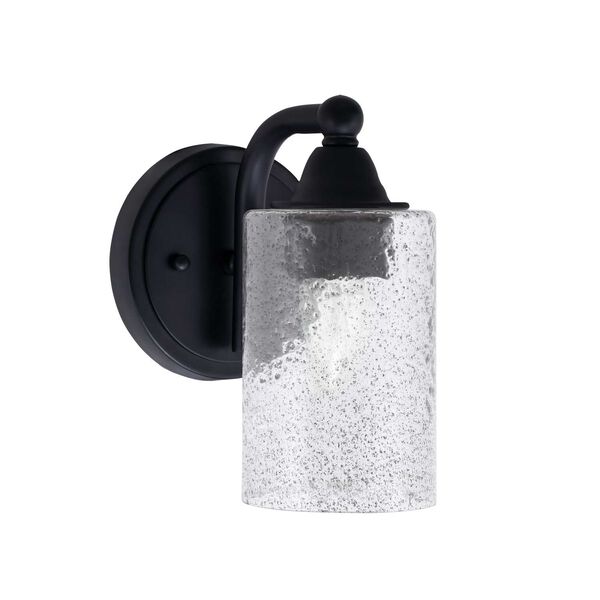 Paramount Matte Black One-Light Wall Sconce with Four-Inch Smoke Bubble Glass, image 1