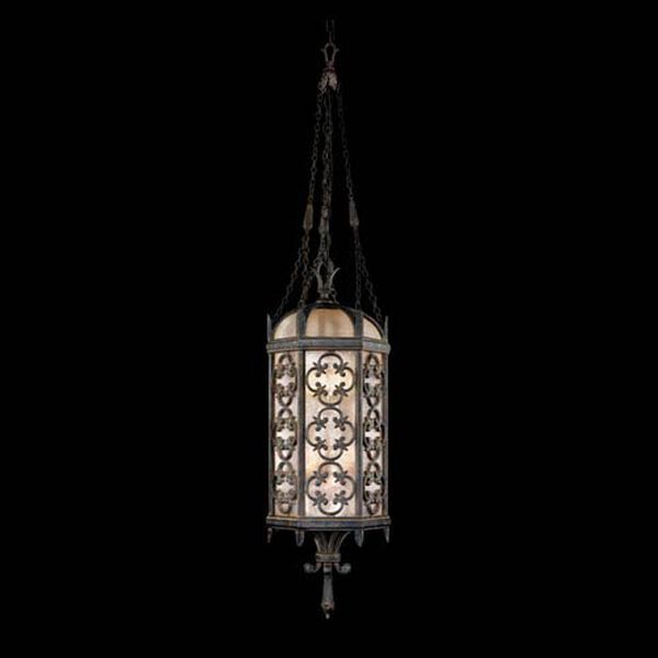 Costa Del Sol Four-Light Outdoor Lantern in Wrought Iron Finish, image 1