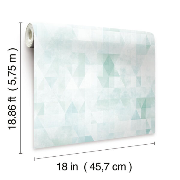 Green and White Prismatic Geo Peel and Stick Wallpaper, image 5