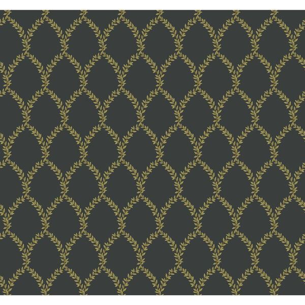 Rifle Paper Co. Gold and Black Laurel Wallpaper, image 2