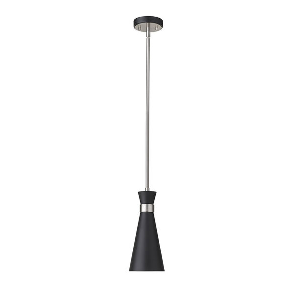 Soriano Matte Black and Brushed Nickel One-Light Mini Pendant - (Open Box), image 4