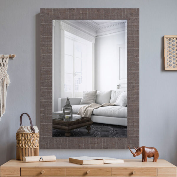 Shallow Brown 36-Inch Tall Framed Mirror, image 3