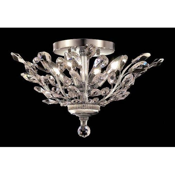 Orchid Chrome Four-Light 20-Inch Flush Mount with Royal Cut Clear Crystal, image 1