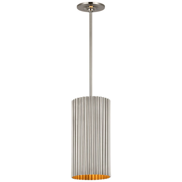 Rivers Small Fluted Pendant in Polished Nickel by Marie Flanigan, image 1