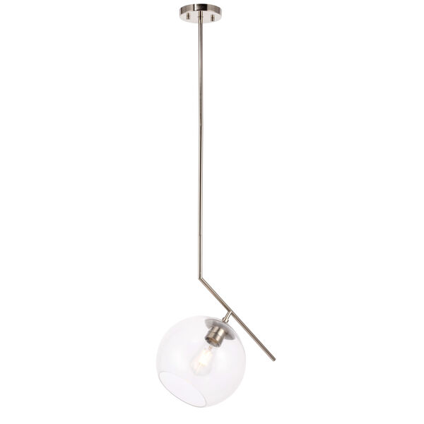 Ryland Chrome 10-Inch One-Light Pendant with Clear Glass, image 4