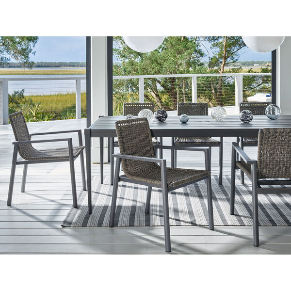 Panama Gray Carbon Aluminum Brindle Wicker  Dining Chair, image 4