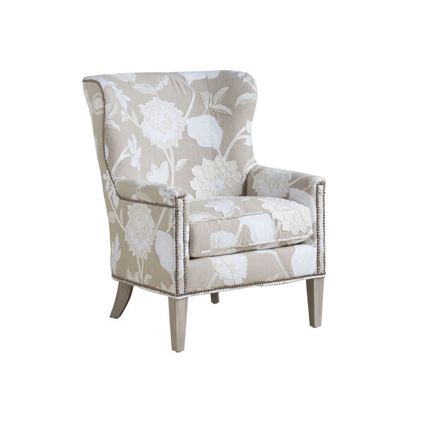 Upholstery Linen White Avery Wing Chair, image 1