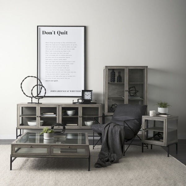 Arelius Gray and Black Square Display Coffee Table, image 3