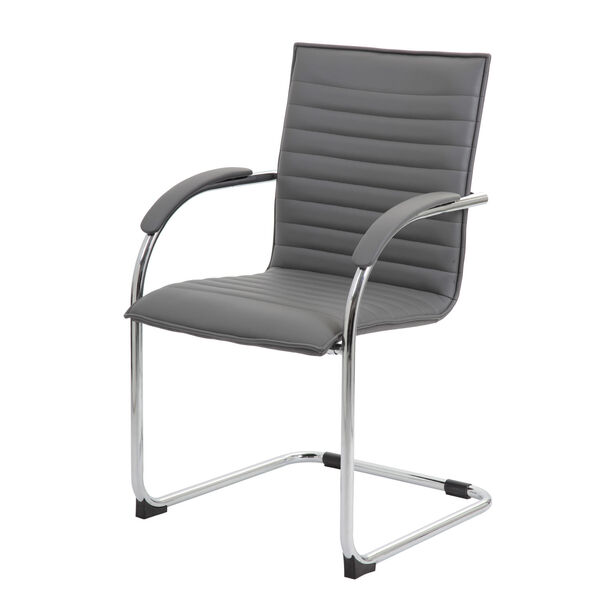 Boss 25-Inch Grey Vinyl Side Chair, Set of 2, image 2