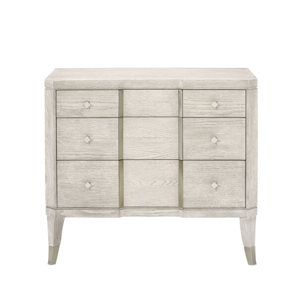 Domaine Blanc Dove White and Tarnished Nickel 34-Inch Bachelor Chest, image 2