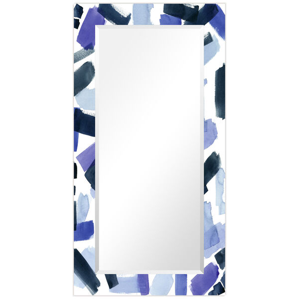 Cerulean Strokes Blue 54 x 28-Inch Rectangular Beveled Wall Mirror, image 6