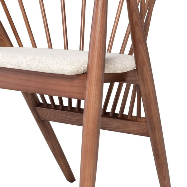 Danson Walnut and Shell White Dining Chair, image 4