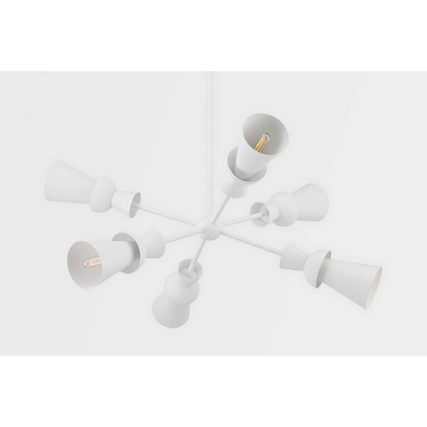 Florence Gesso White Six-Light Chandelier, image 2