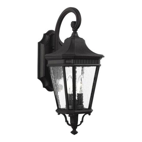 Castle Black 9-Inch Two-Light Outdoor Wall Lantern, image 1