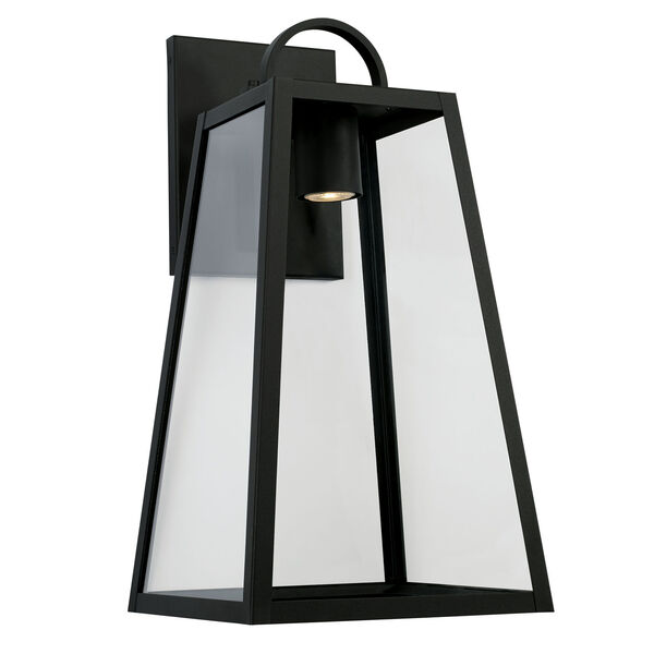 Leighton Black 12-Inch One-Light Minimal Light Pollution Outdoor Wall Lantern with Clear Glass, image 1