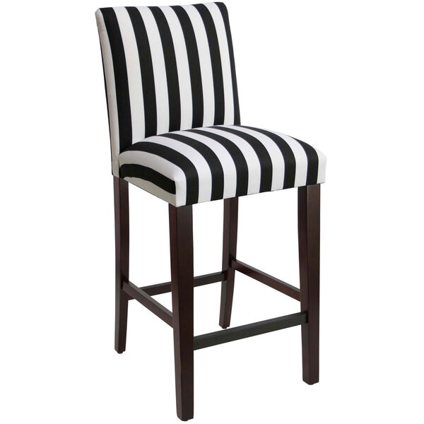 Canopy Stripe Black and White 45-Inch Bar Stool, image 1