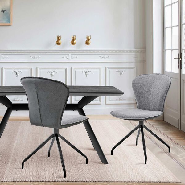 Petrie Matte Black Gray Side Chair, Set of Two, image 1