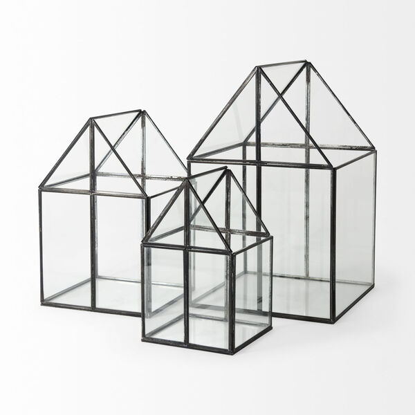 Sikes Black Medium 13-Inch Height Glass Terrarium Box, image 6