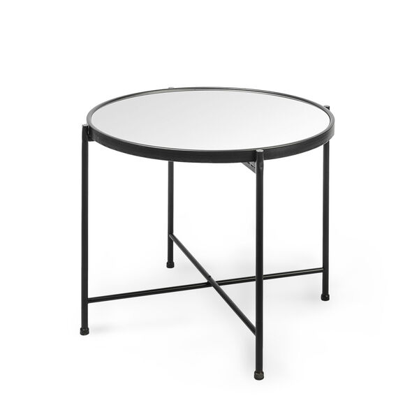Samantha Black 20-Inch Mirror Top End Table, image 1