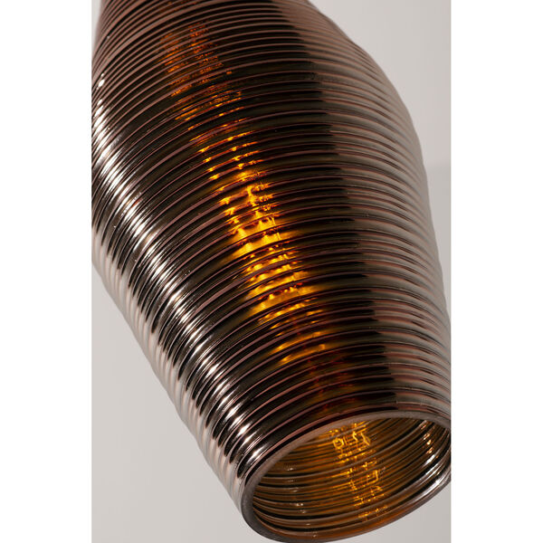 Mila Black Three-Light Linear Mini Pendant with Copper Shades, image 2